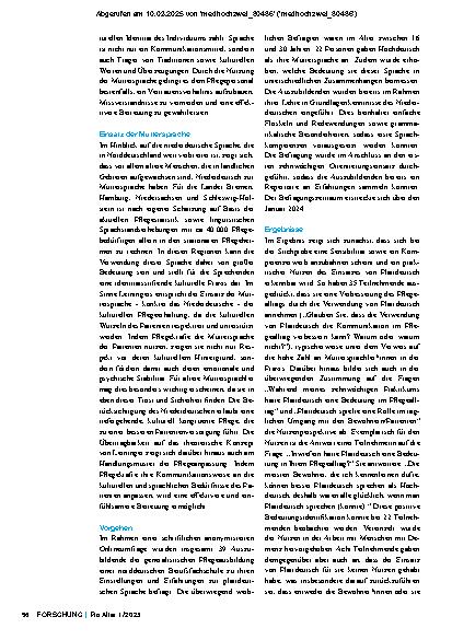 Vorschauseite 2: Explorative Studie über den Einsatz des Niederdeutschen in der Pflegeausbildung