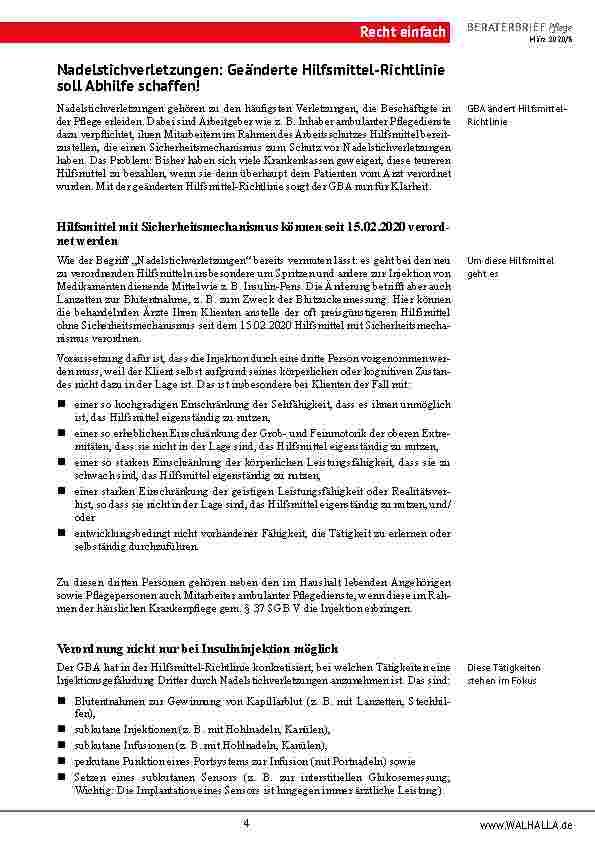 Vorschauseite 4: Achtung: MDK Niedersachsen informiert über Aussetzung der persönlichen Pflegebegutachtung