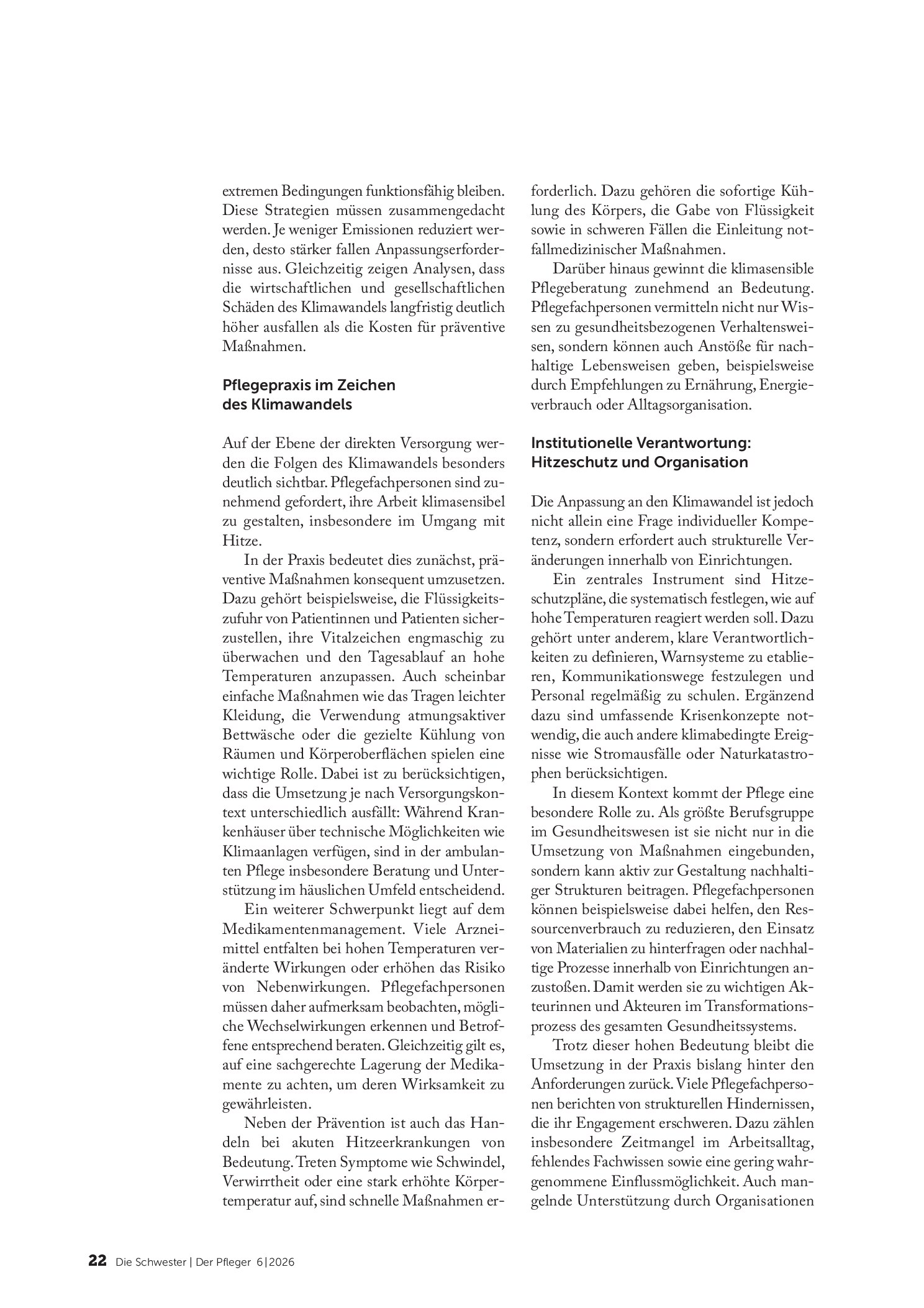 Vorschauseite 3: Zwischen globaler Krise und praktischer Verantwortung: Pflege im Klimawandel