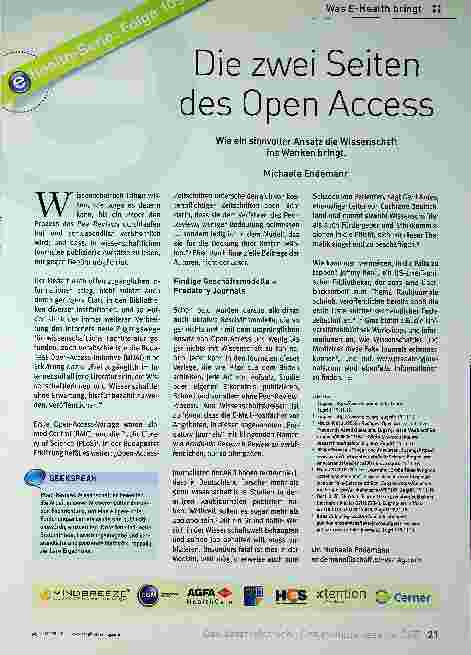 Vorschauseite 1: Die zwei Seiten des Open Access
