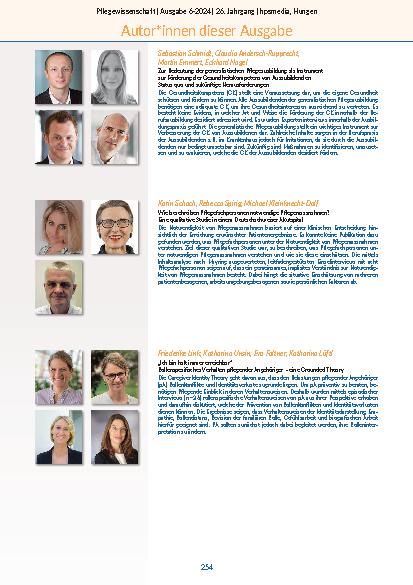 Vorschauseite 4: Pflegewissenschaft 6-2024