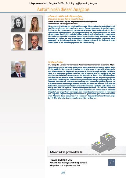 Vorschauseite 5: Pflegewissenschaft 6-2024