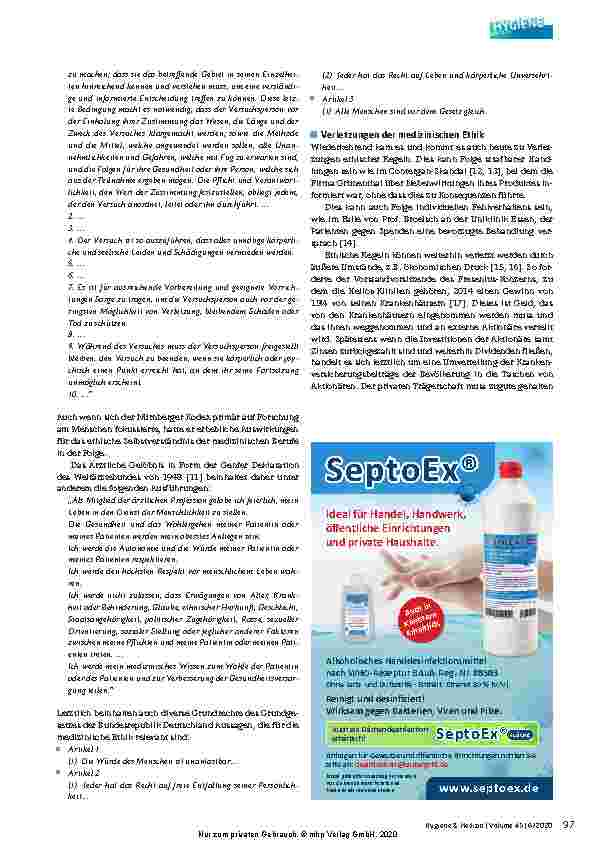Vorschauseite 2: Diskussionsbeitrag: Primärprävention und Ethik in der Hygiene – in Corona-Zeiten