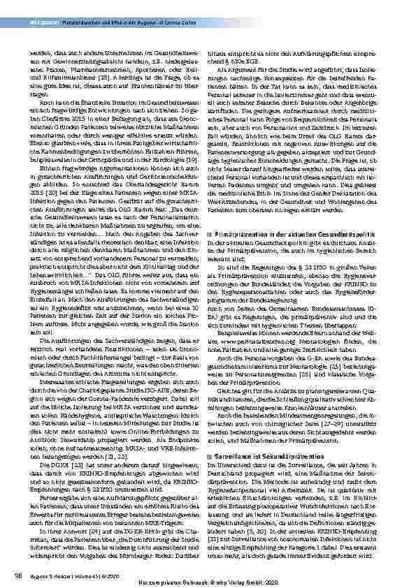 Vorschauseite 3: Diskussionsbeitrag: Primärprävention und Ethik in der Hygiene – in Corona-Zeiten