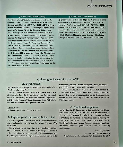 Vorschauseite 2: Beschlüsse der Bundeskommission am 20. Juni 2024 in Köln