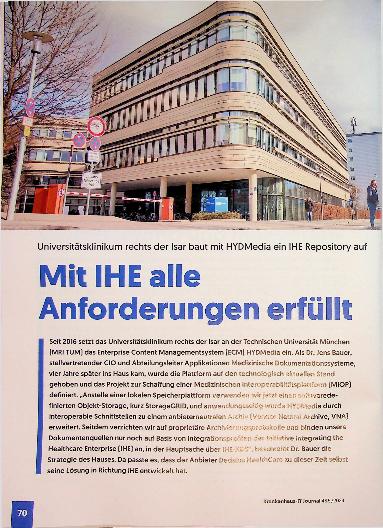 Vorschauseite 1: Mit IHE alle Anforderungen erfüllt.