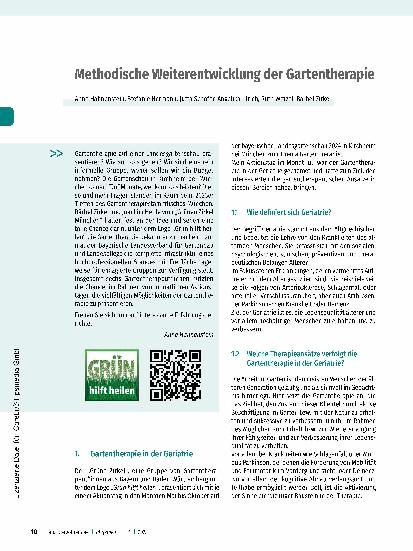 Vorschauseite 1: Methodische Weiterentwicklung der Gartentherapie