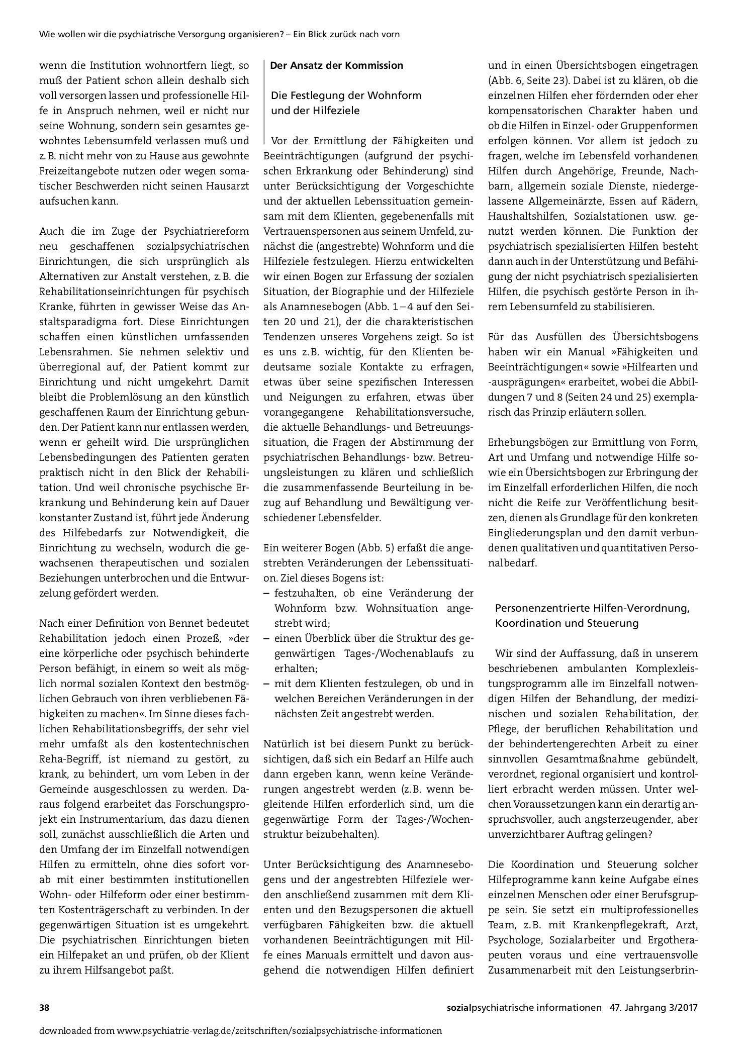 Vorschauseite 2: Die Bemühungen um eine Personalbemessung gemeindepsychiatrischer Versorgungsleistungen