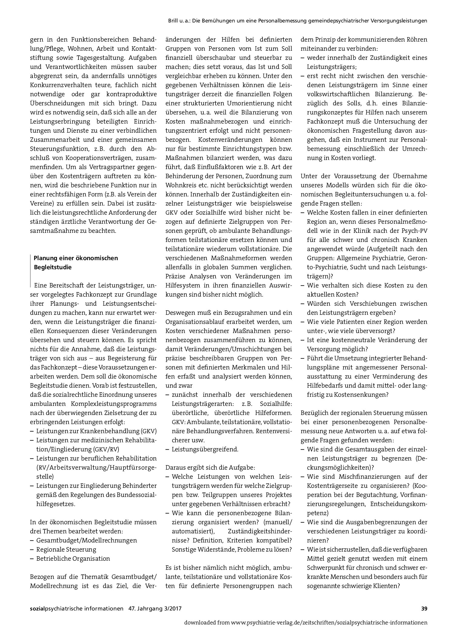 Vorschauseite 3: Die Bemühungen um eine Personalbemessung gemeindepsychiatrischer Versorgungsleistungen