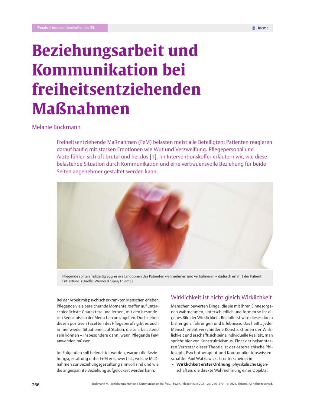 Vorschauseite 1: Beziehungsarbeit und Kommunikation bei freiheitsentziehenden Maßnahmen