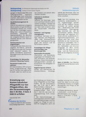 Vorschauseite 1: Erstattung von Kosten häuslicher Pflegehilfe nur bei Pflegekräften, die die Voraussetzungen des § 36 Abs. 4 Satz 2 SGB XI erfüllen