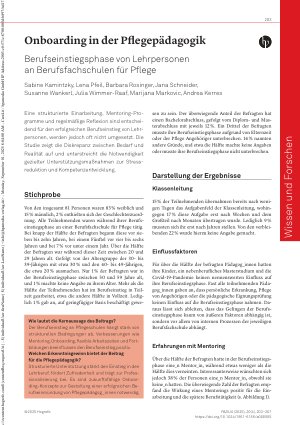 Vorschauseite 1: Onboarding in der Pflegepädagogik Berufseinstiegsphase von Lehrpersonen an Berufsfachschulen für Pflege