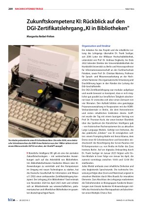 Vorschauseite 1: Zukunftskompetenz KI: Rückblick auf den DGI-Zertifikatslehrgang „KI in Bibliotheken"