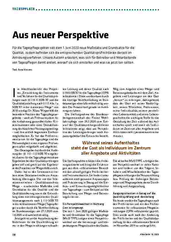 Vorschauseite 1: Aus neuer Perspektive
