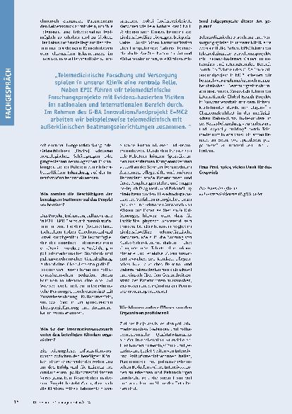 Vorschauseite 3: Zentrale Bedeutung der Telemedizin