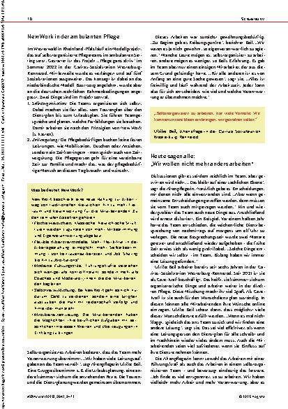 Vorschauseite 2: Starke Pflegeteams Selbstorganisiertes Arbeiten und Zeitvergütung in der ambulanten Pflege