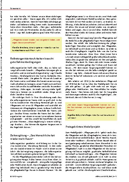 Vorschauseite 3: Starke Pflegeteams Selbstorganisiertes Arbeiten und Zeitvergütung in der ambulanten Pflege