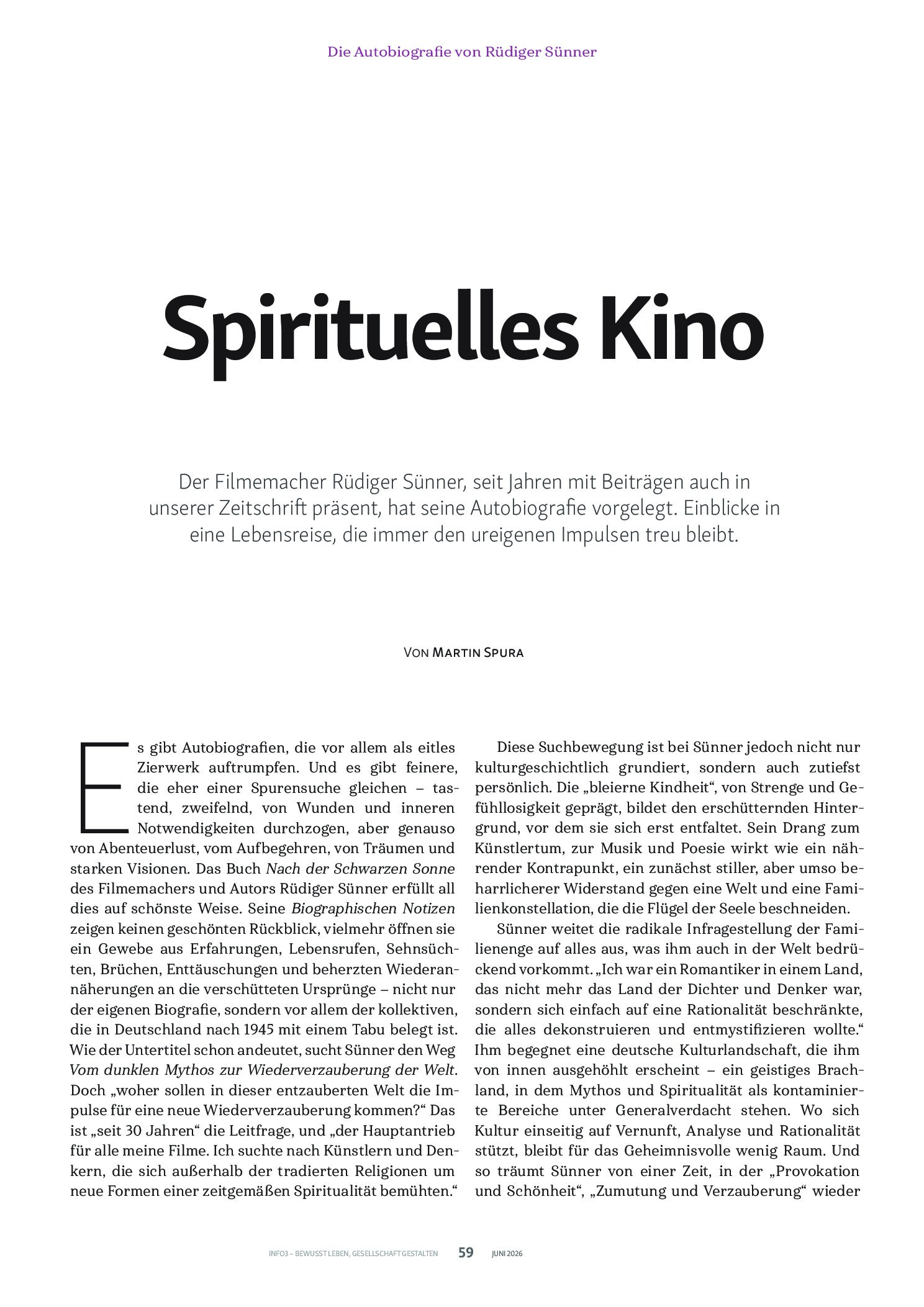 Vorschauseite 2: Spirituelles Kino