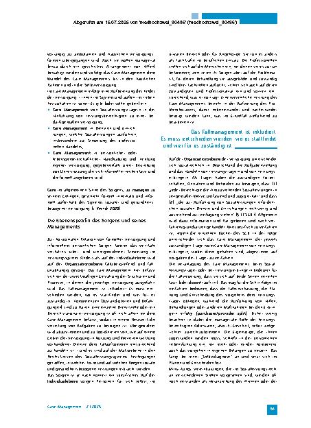 Vorschauseite 2: Das Sorgegeschehen und seine Steuerung Zum Verhältnis von Care und Case Management