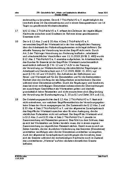 Vorschauseite 6: IV. Beamtenrecht Arbeitszeit bei mehrtägiger Dienstreise