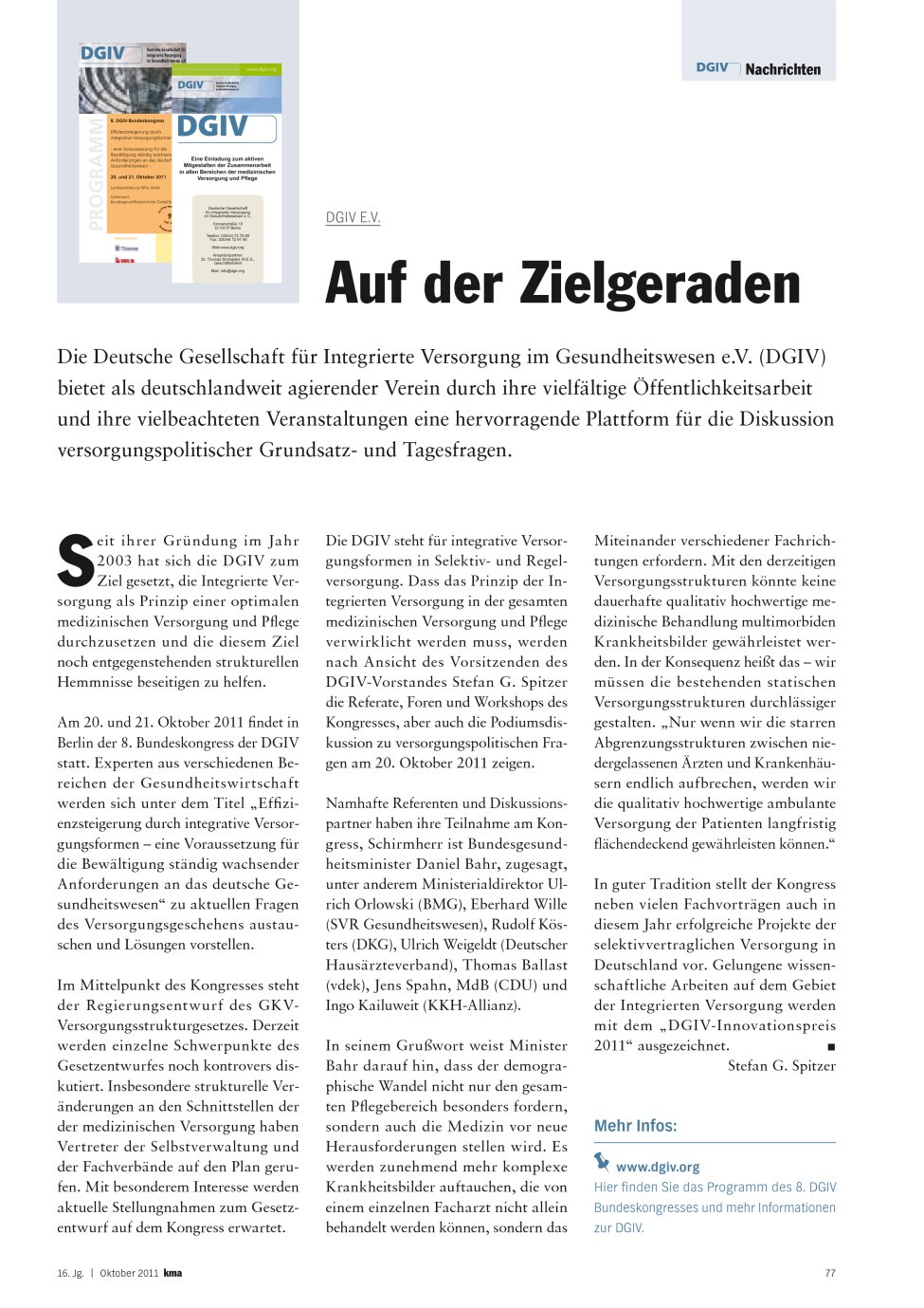 Vorschauseite 1: Auf der Zielgeraden