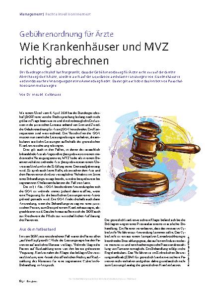 Vorschauseite 1: Gebührenordnung für Ärzte: Wie Krankenhäuser und MVZ richtig abrechnen
