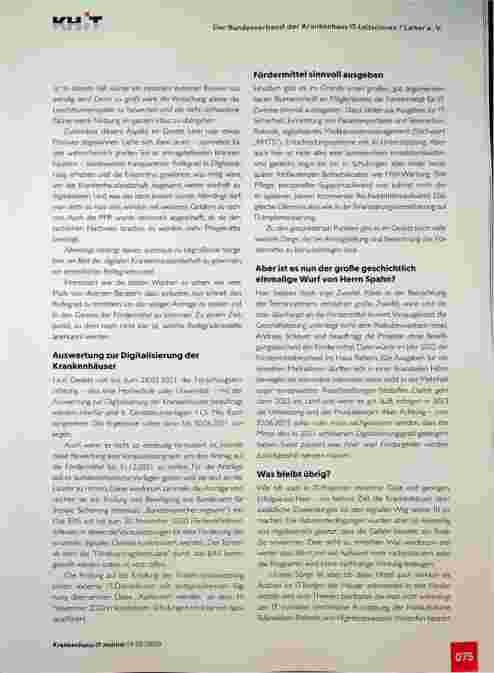 Vorschauseite 2: Herr Spahn nimmt viel Geld in die Hand, um die Krankenhäuser digitaler und innovativer zu machen!
