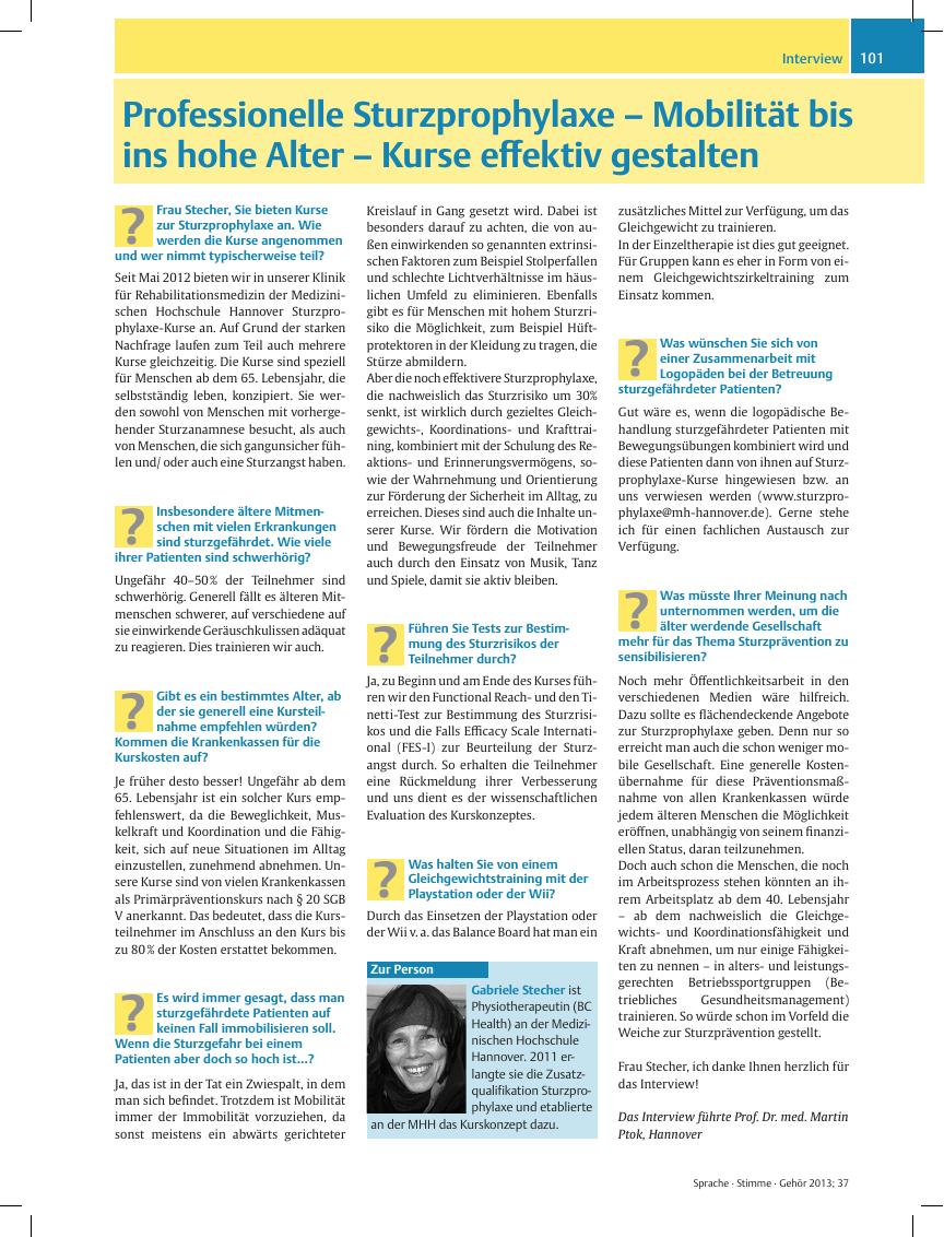 Vorschauseite 1: Professionelle Sturzprophylaxe – Mobilität bis ins hohe Alter – Kurse effektiv gestalten