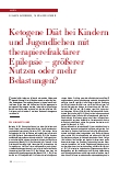 Vorschauseite 1: Ketogene Diät bei Kindern und Jugendlichen mit therapierefraktärer Epilepsie – größerer Nutzen oder mehr Belastungen?