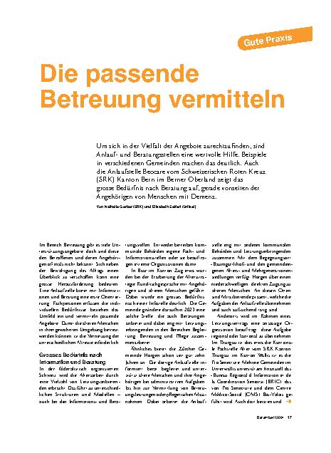Vorschauseite 1: Die passende Betreuung vermitteln.