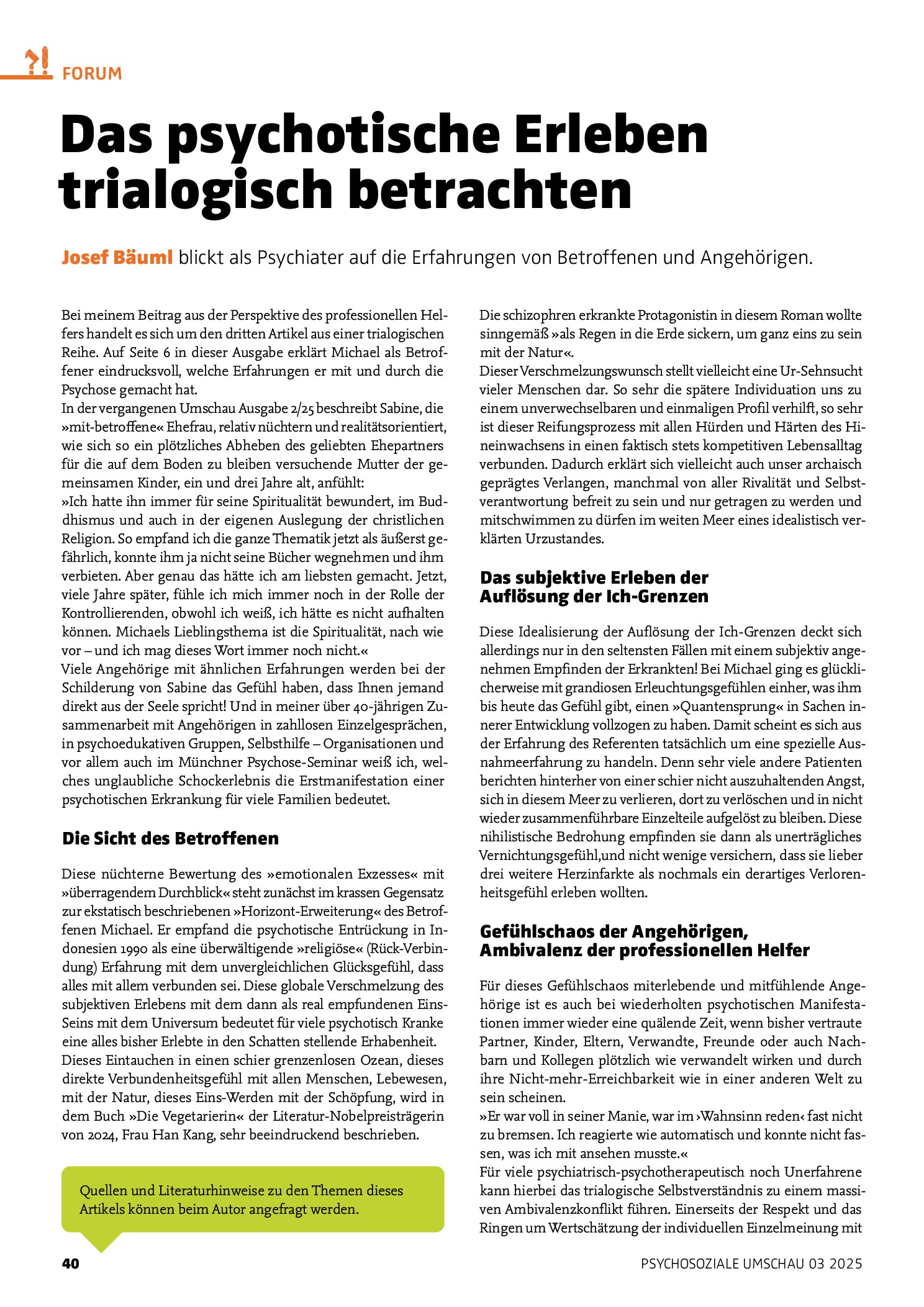 Vorschauseite 1: Das psychotische Erleben trialogisch betrachten