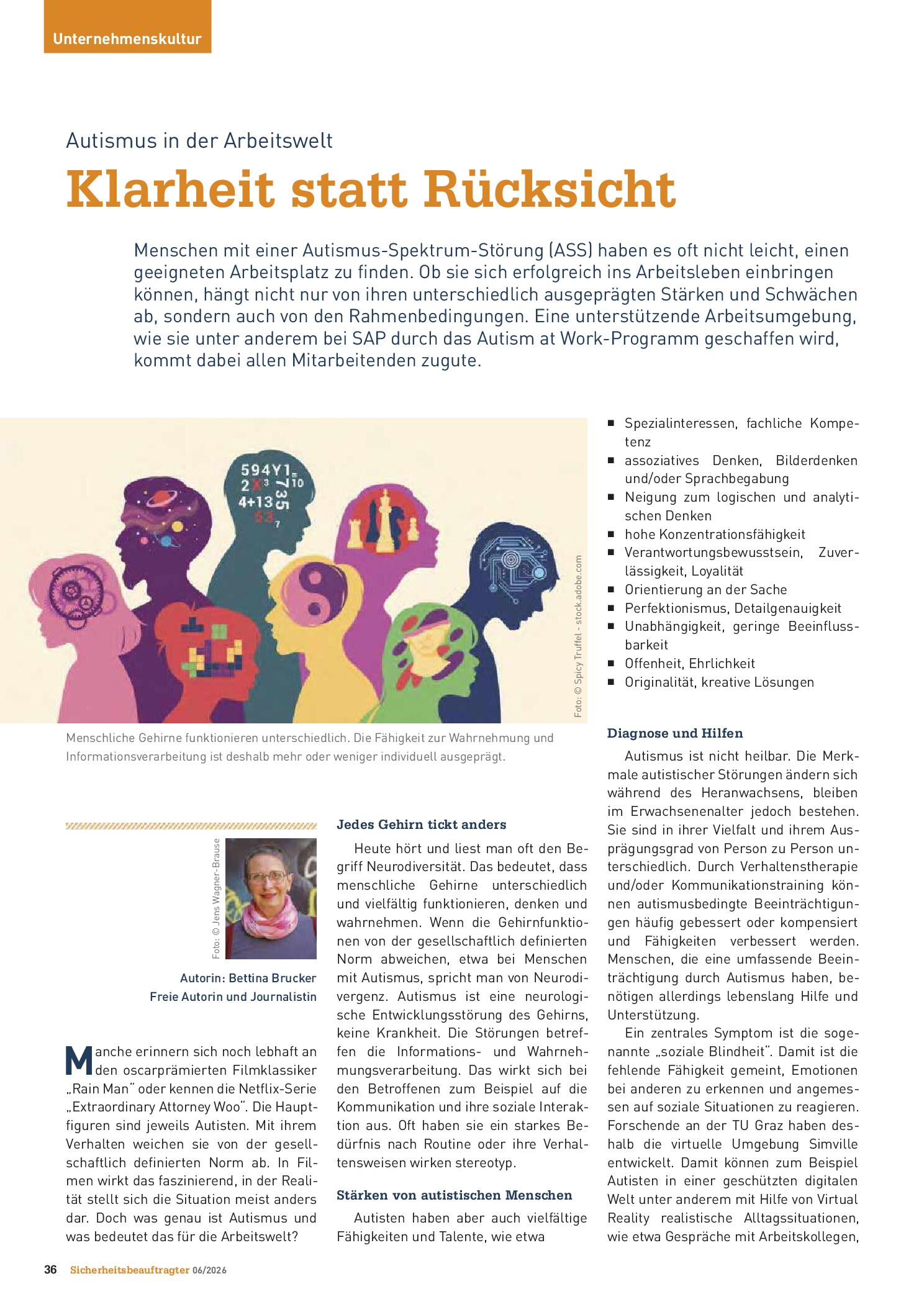 Vorschauseite 1: Autismus in der Arbeitswelt. Klarheit statt Rücksicht