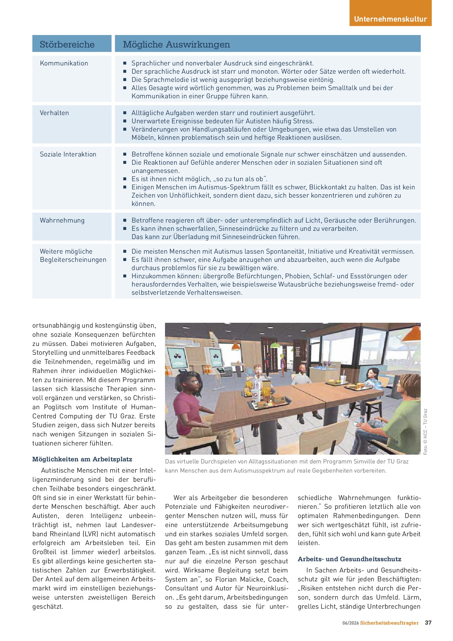 Vorschauseite 2: Autismus in der Arbeitswelt. Klarheit statt Rücksicht