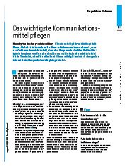 Vorschauseite 2: "Die Stimme ist der Spiegel der Seele." Das wichtigste Kommunikationsmittel pflegen.