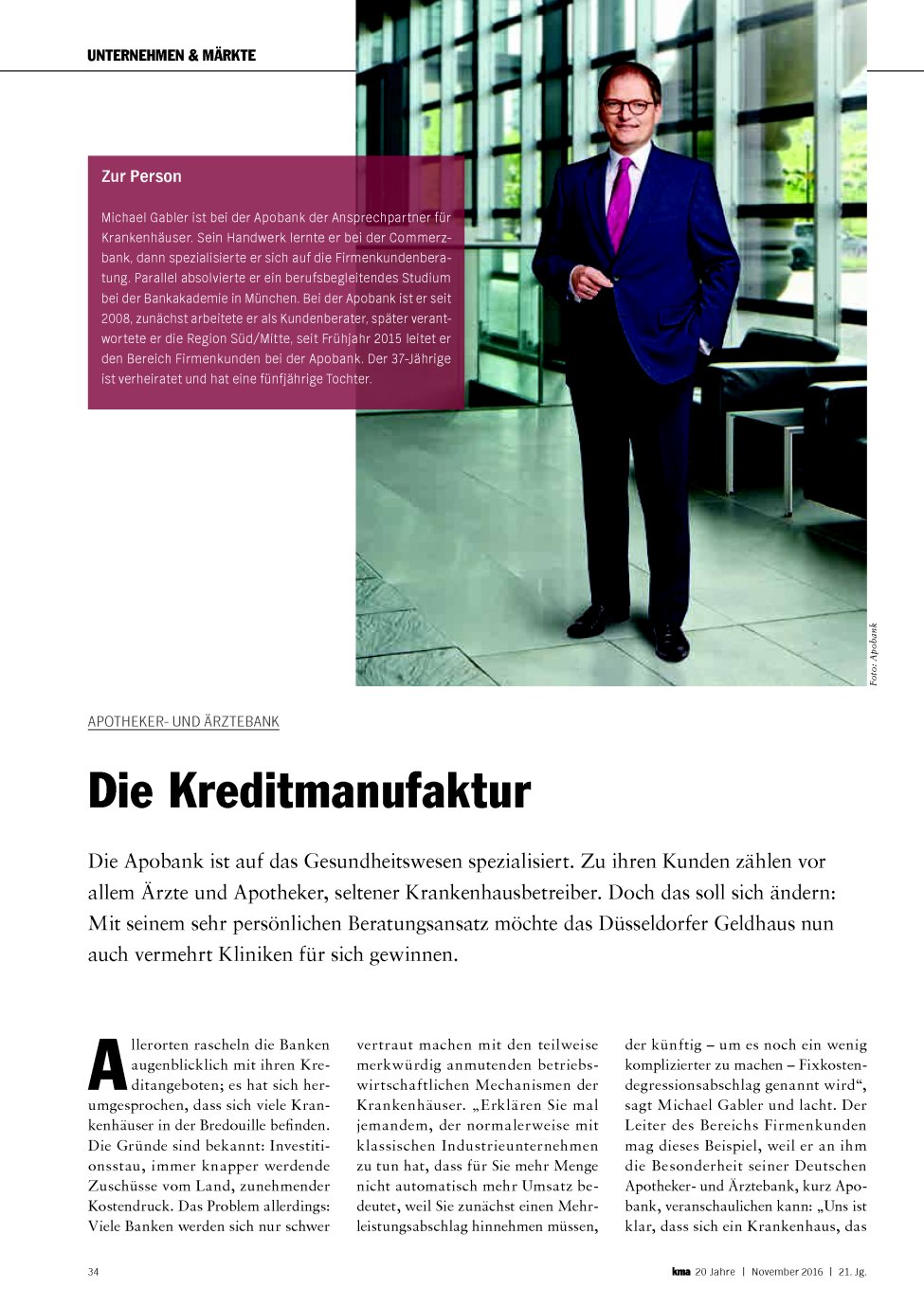 Vorschauseite 1: Apothekerund Ärztebank: Die Kreditmanufaktur