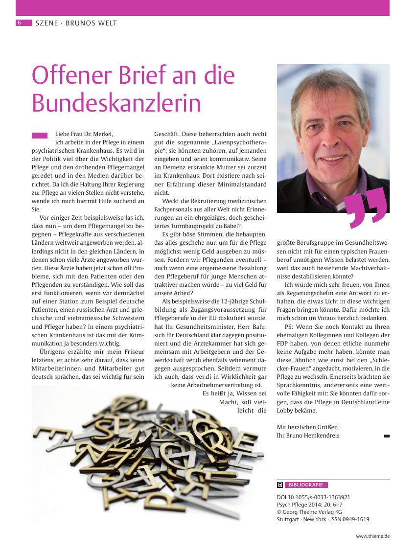 Vorschauseite 1: Offener Brief an die Bundeskanzlerin