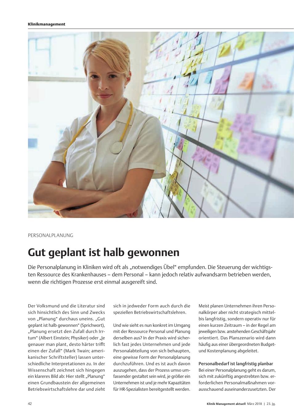 Vorschauseite 1: Personalplanung: Gut geplant ist halb gewonnen