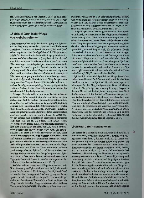 Vorschauseite 3: Spiritual Care in der Pflege - was ist das nun genau?