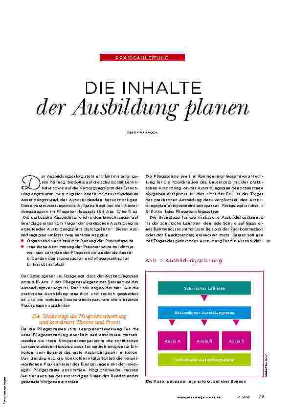 Vorschauseite 2: DIE INHALTE der Ausbildung planen