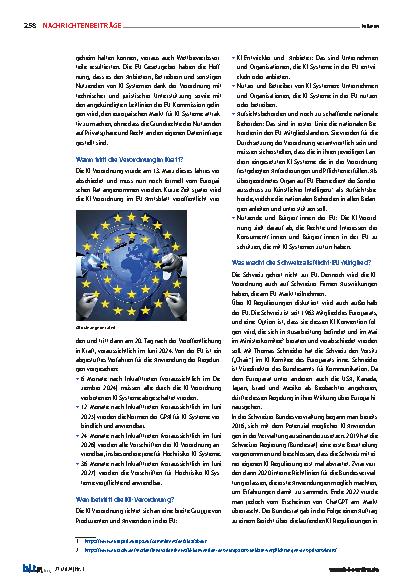 Vorschauseite 3: Die neue Verordnung der EU zur Künstlichen Intelligenz und deren Bedeutung