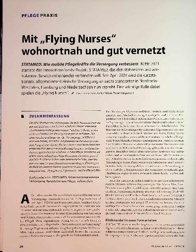 Vorschauseite 1: Mit „Flying Nurses" wohnortnah und gut vernetzt