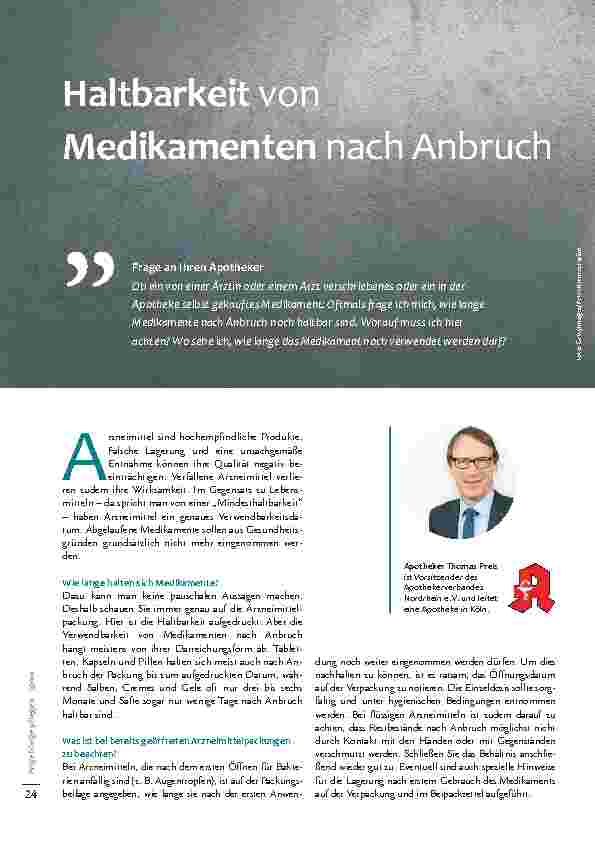Vorschauseite 1: Haltbarkeit von Medikamenten nach Anbruch
