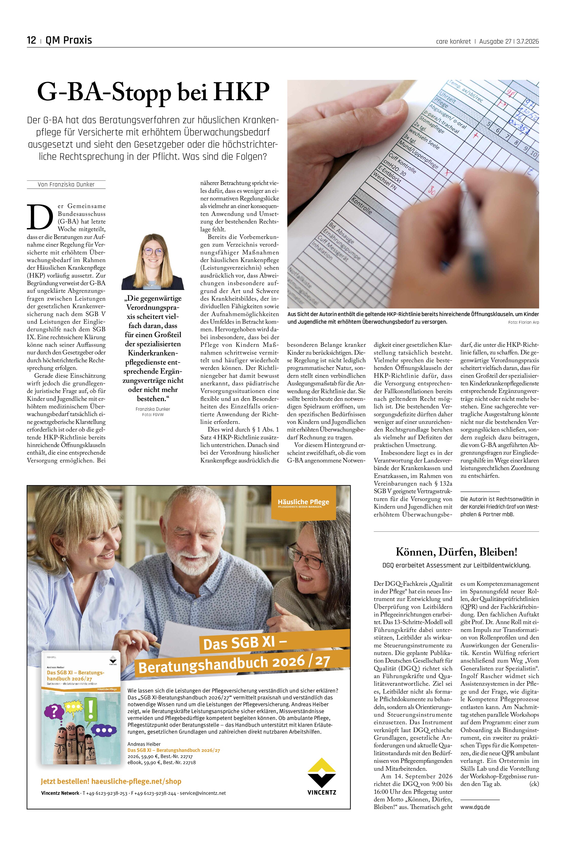 Vorschauseite 1: G-BA-Stopp bei HKP