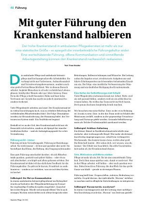 Vorschauseite 1: Mit guter Führung den Krankenstand halbieren