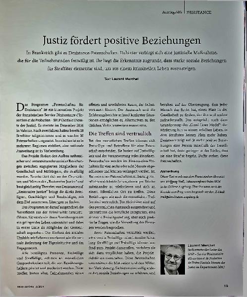 Vorschauseite 1: Justiz fördert positive Beziehungen