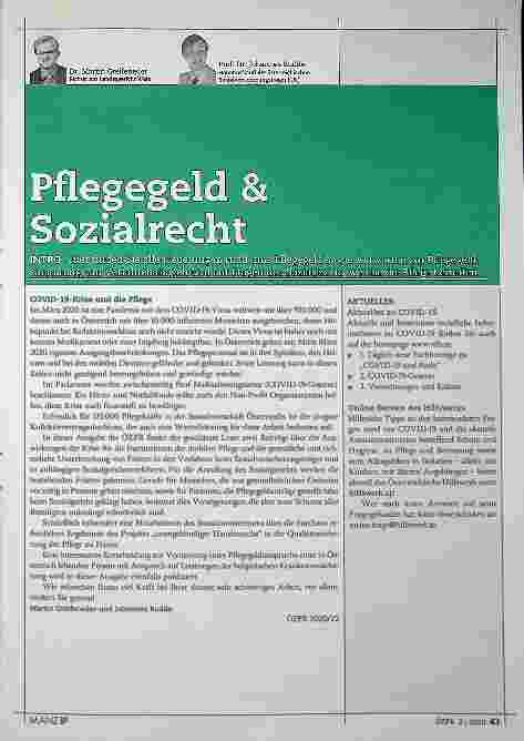 Vorschauseite 1: Pflegegeld und Sozialrecht
