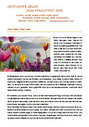 Vorschauseite 2: Pfingstbrief 2025