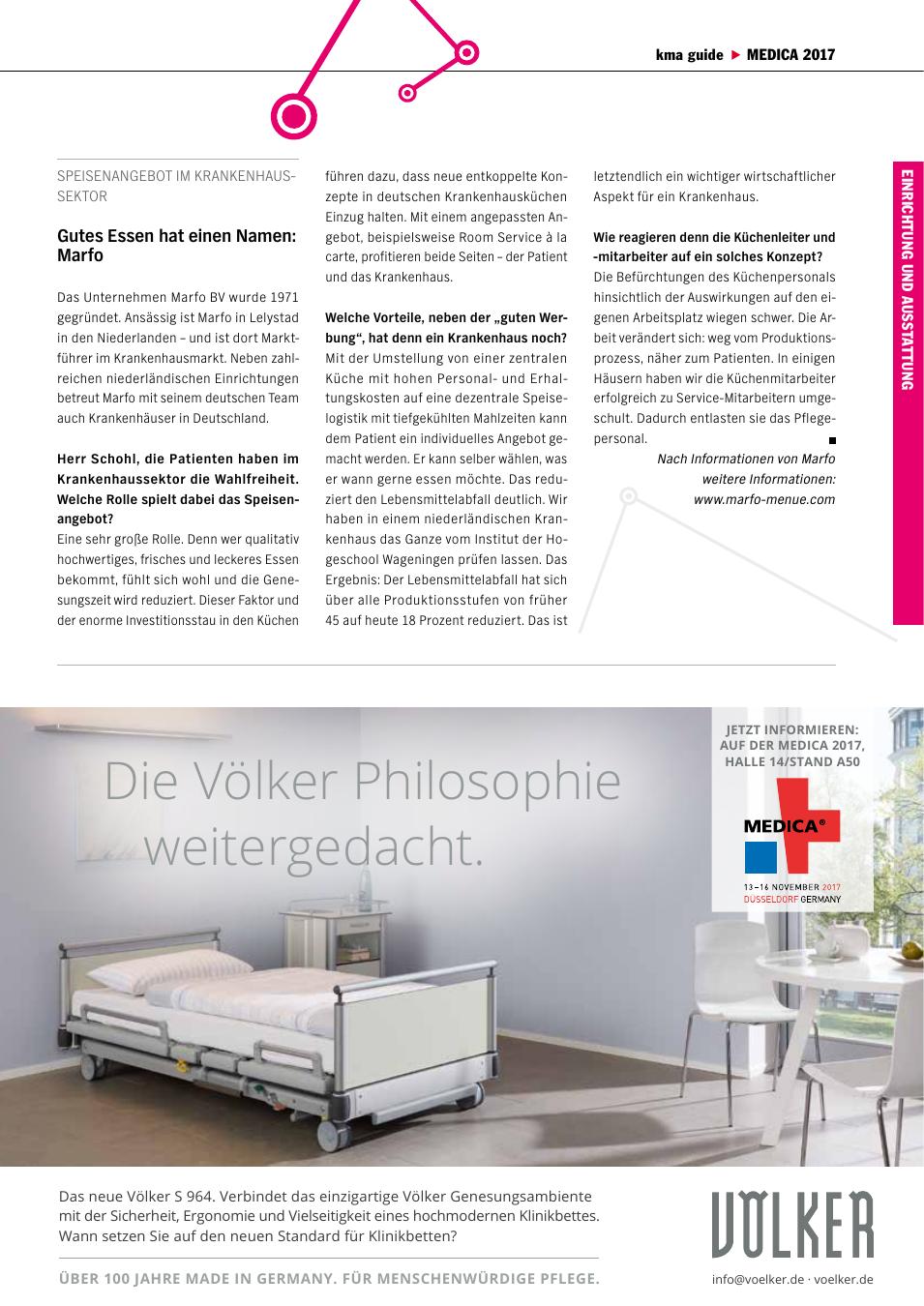 Vorschauseite 1: Speisenangebot im Krankenhaussektor: Gutes Essen hat einen Namen: Marfo