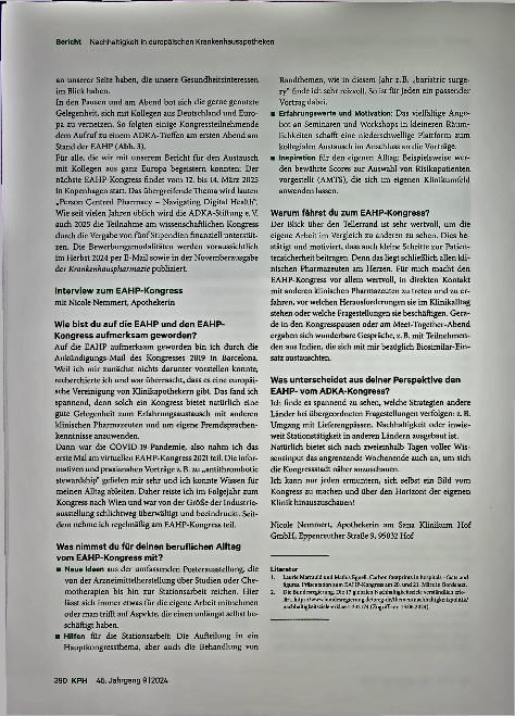 Vorschauseite 5: Nachhaltigkeit in europäischen Krankenhausapotheken