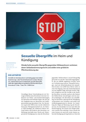 Vorschauseite 1: Sexuelle Übergriffe im Heim und Kündigung